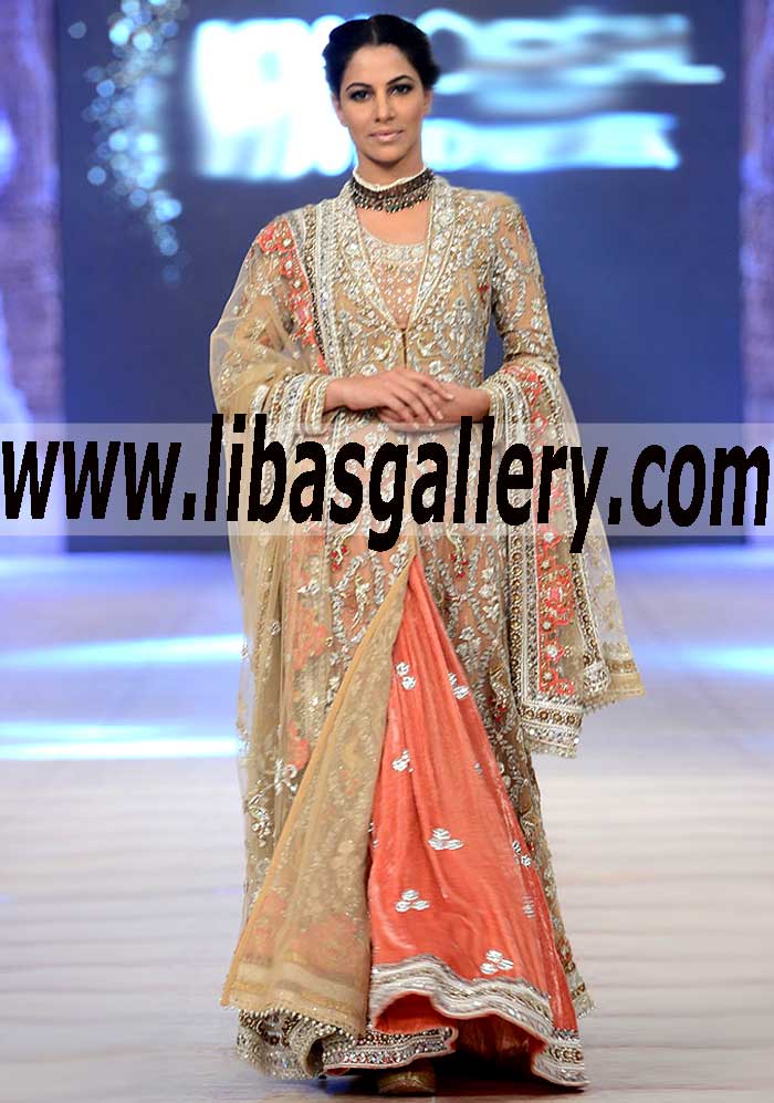 This enthralling Bridal Lehenga With Embellished Gown is perfect for your special occasions and wedding events