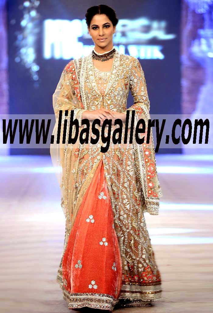 This enthralling Bridal Lehenga With Embellished Gown is perfect for your special occasions and wedding events