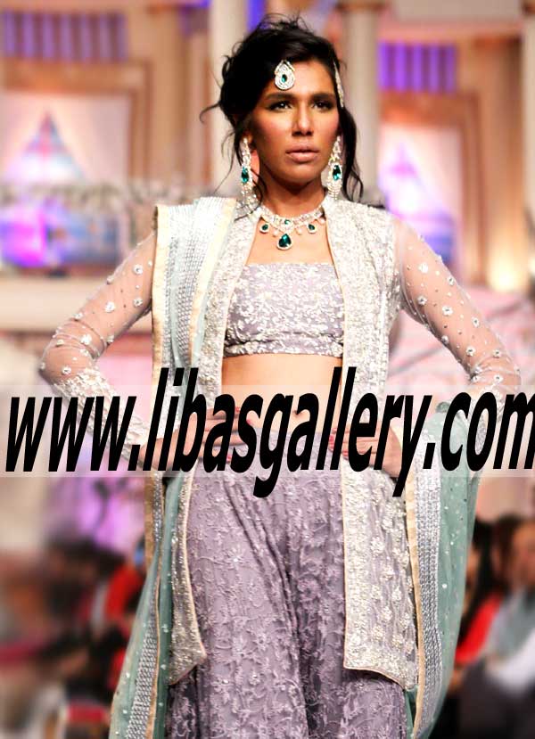 Flamboyant NET LEHENGA WITH Embellished CHOLI