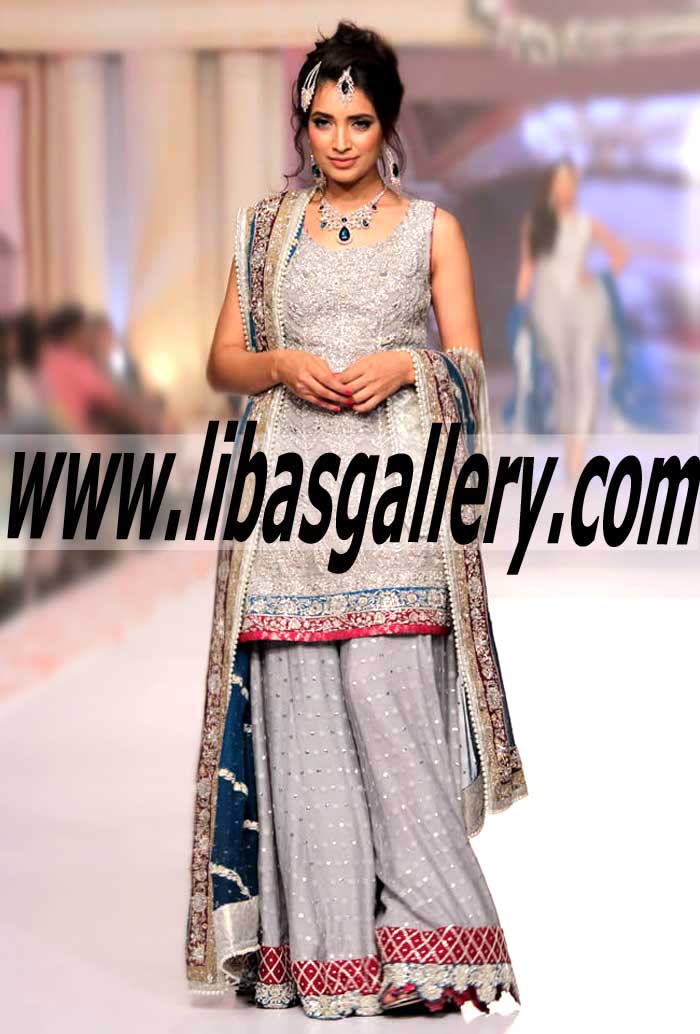 Be the elegant and classy diva in this Stunning SHARARA Dress for Wedding and Special Occasion