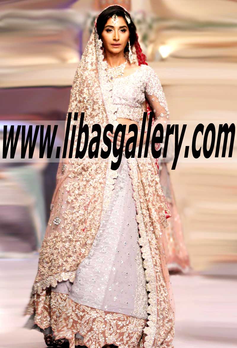 Grandiose Bridal Dress with Classic wedding Sharara exclusively made for charming bride of today