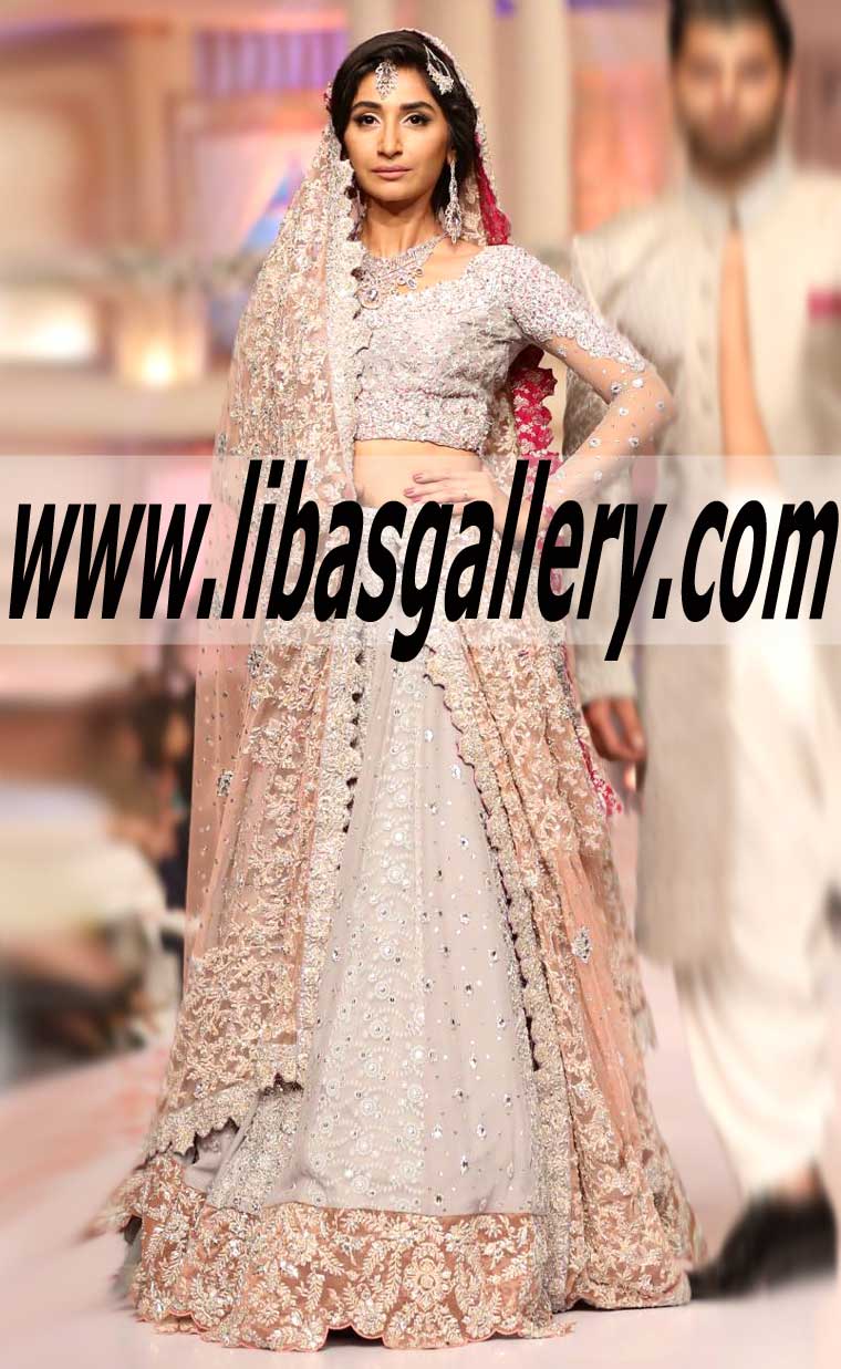 Grandiose Bridal Dress with Classic wedding Sharara exclusively made for charming bride of today
