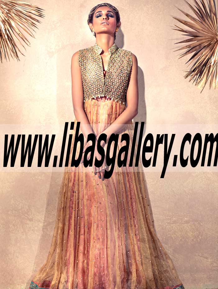 Make me blush Fabulous Embellished Anarkali Dress for Wedding and Special Occasions