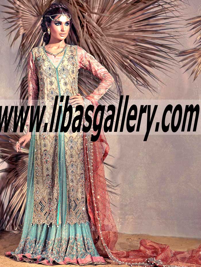 Wondrous Wishes Front Open Jacket with Heavily Embellished Paneled Lehanga