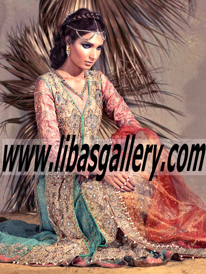 Wondrous Wishes Front Open Jacket with Heavily Embellished Paneled Lehanga