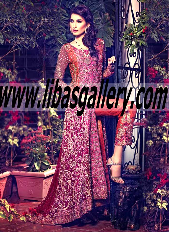Luxurious Chiffon paneled Anarkali Dress for Wedding and Special Occasions