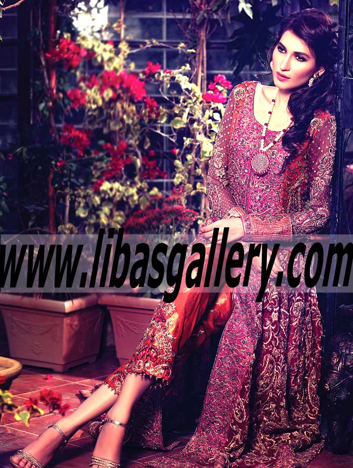 Luxurious Chiffon paneled Anarkali Dress for Wedding and Special Occasions