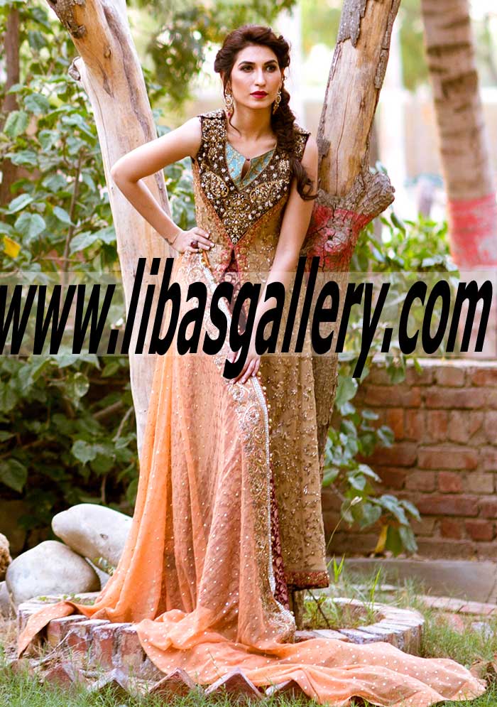 Breathtaking Front Open Paneled Shirt Special Occasion Dress for Wedding and Social Event