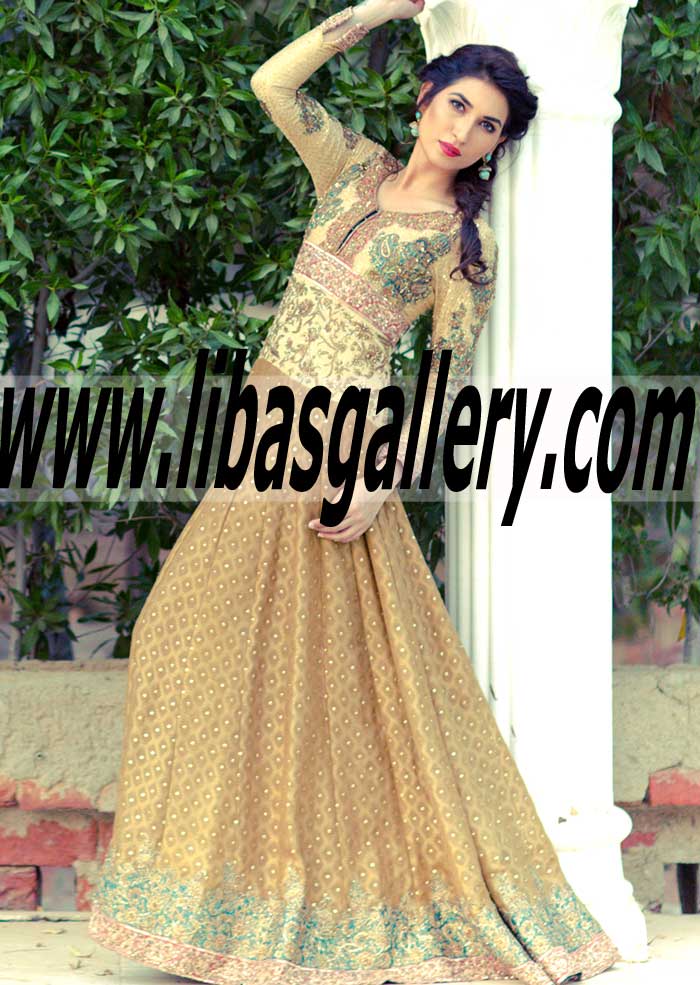 Supremely Stylish Long Gown with Embellished work for Wedding and Social Event