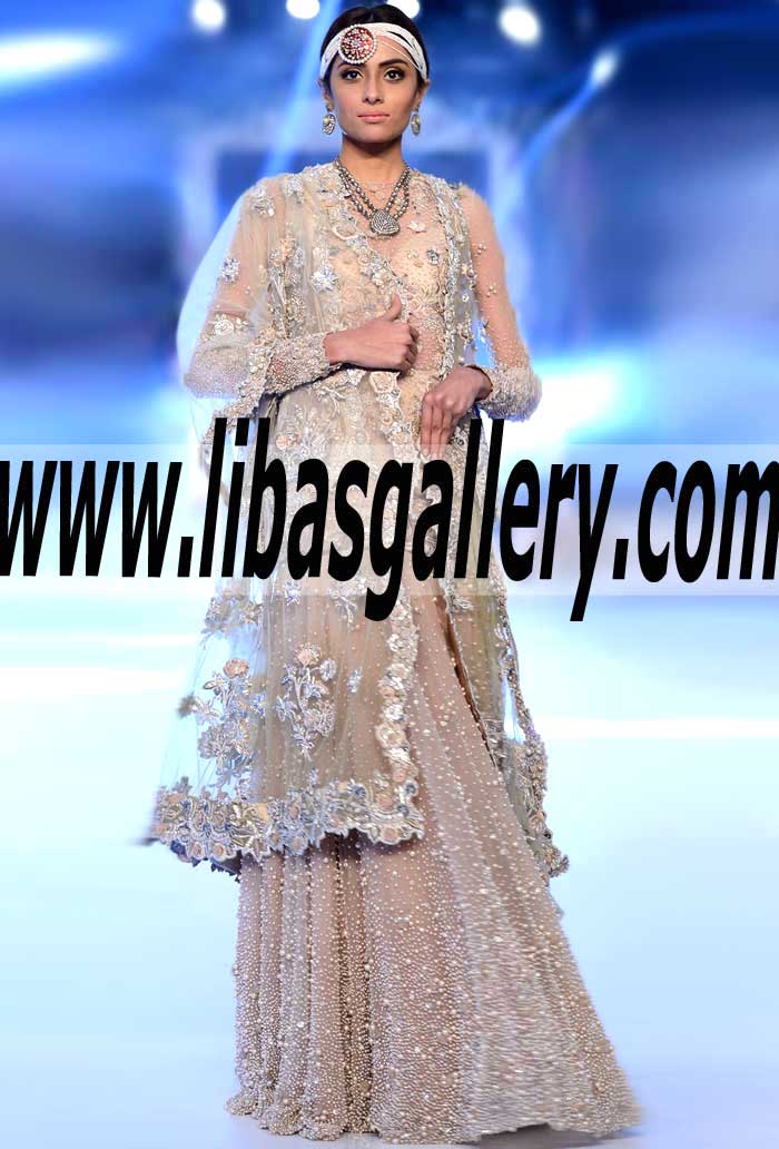 Heavy Embroidered Bridal Occasion Dress with Bridal Occasion Sharara