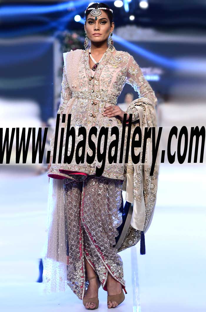 Elegant Embellished Special Occasions Dress with dhoti shalwar for Wedding and Special Events