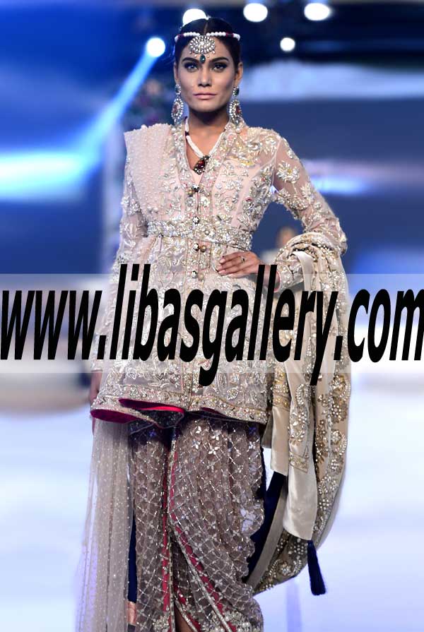 Elegant Embellished Special Occasions Dress with dhoti shalwar for Wedding and Special Events