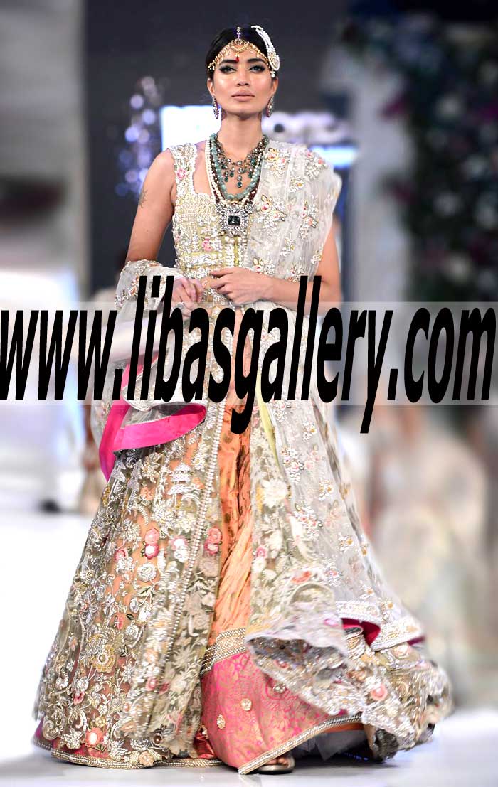 Dazzling Bridal Anarkali Lehenga Dress for Wedding and Reception