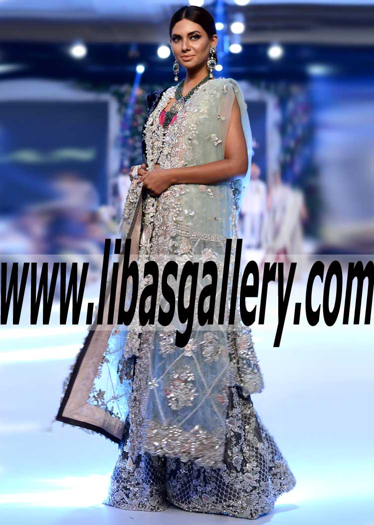 Stunning Wedding Dresses with Sharara and supremely stylish embellishments Dupatta
