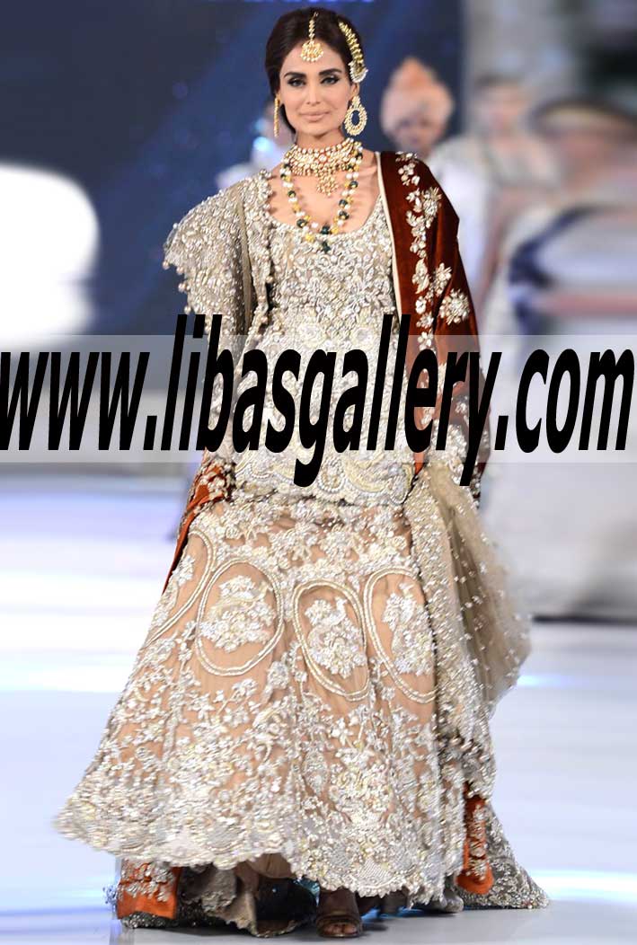 Lavishing and Luxury Wedding Bridal Dress with Bridal Lehenga and charming sweet embellishments Dupatta