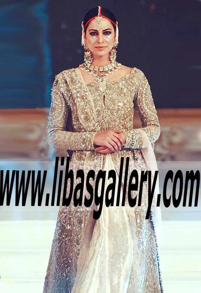Miraculous Designer Wedding Gown Dress for Bride making the Women Vivacious
