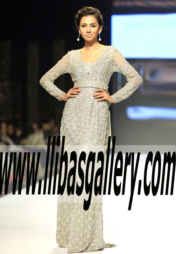 Stunning Chic Pakistani Designer BRIDAL GOWN for Wedding and Special Occasions