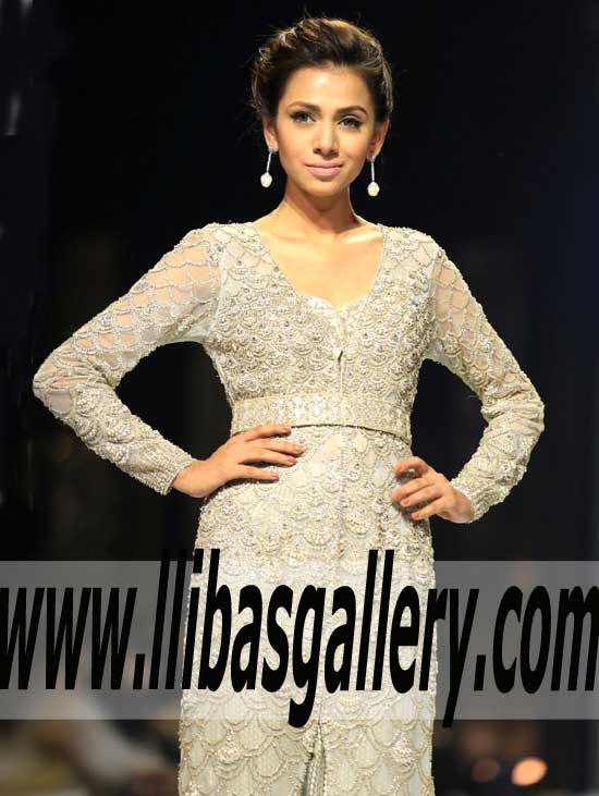 Stunning Chic Pakistani Designer BRIDAL GOWN for Wedding and Special Occasions
