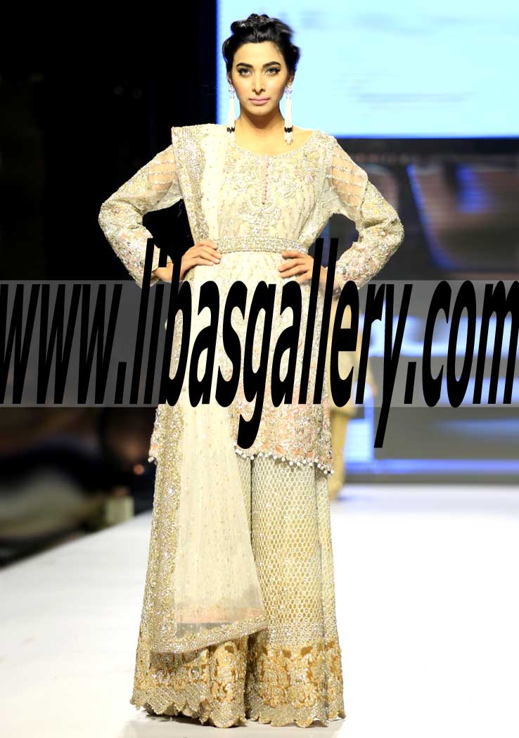 Dazzling Wedding Sharara Outfit for Wedding and Reception