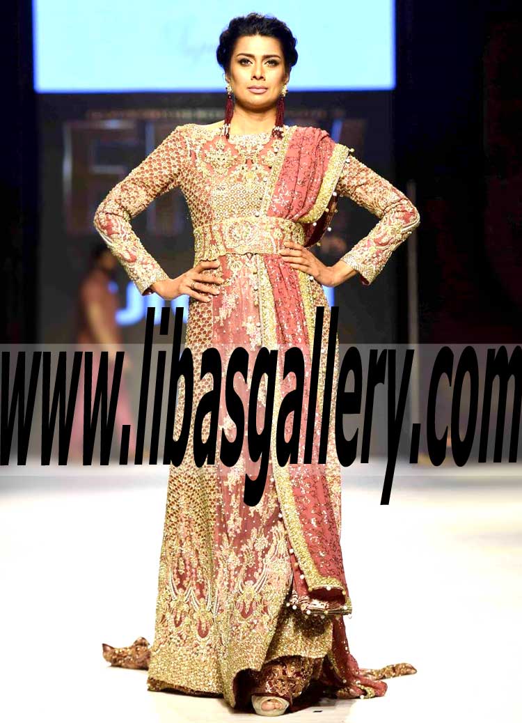 Majesty Designer Wedding Gown with beautifully Design lehenga for Brides