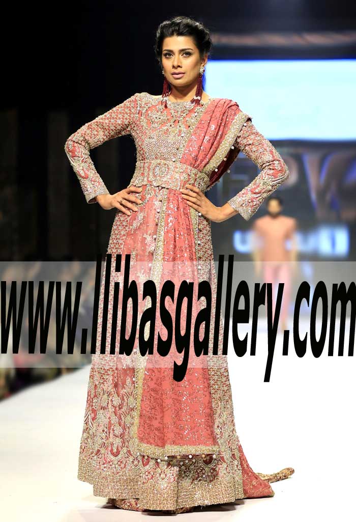 Majesty Designer Wedding Gown with beautifully Design lehenga for Brides