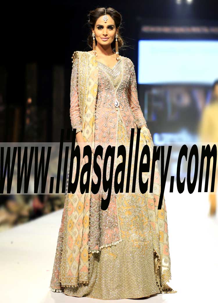 Classy Wedding Gown with splendour Sharara for Reception and Rukhasati