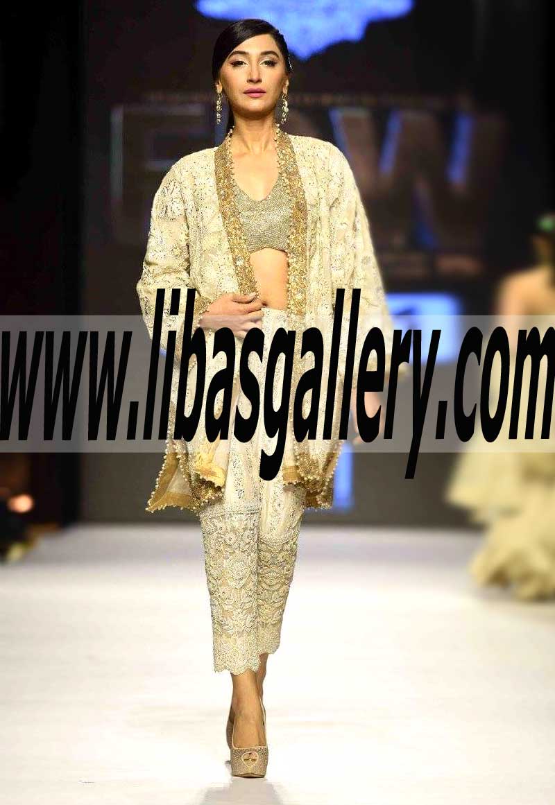 Dazzling Pakistani Designer Formal Dress for Wedding and Occasional Functions