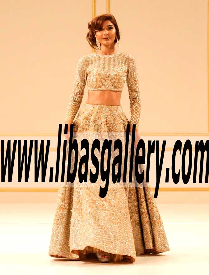 Designer Faraz Manan Latest Bridal Wear for Valima and Reception Lehenga Dresses, Modern Brides, Enchanting Wedding Dress | Shipped Free in Miami Florida USA