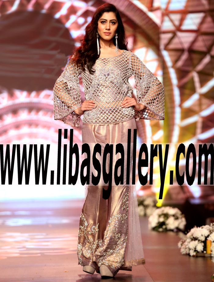 Beautiful Luxury Designer Party wear with Angel sleeves for Evening and Formal Occasions