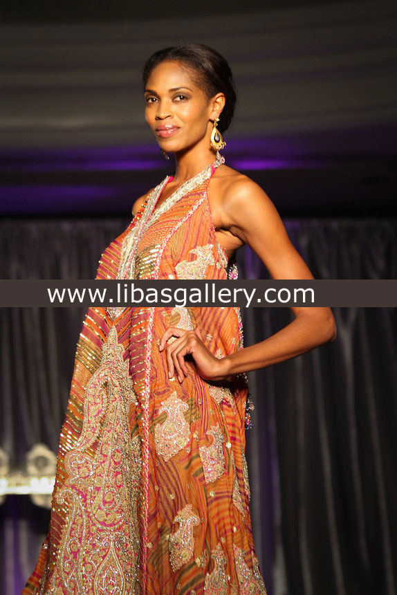 Orange Alice Anarkali
