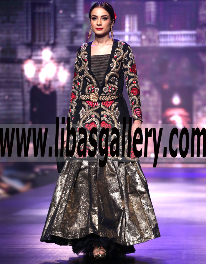 Sparkling Party Dress with Lehenga for Evening and Special Occasions