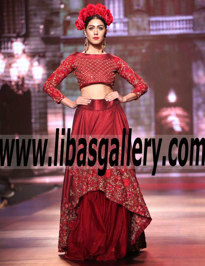 Marvelous Embellished high low ball skirt Lehenga Dress for Special Occasions