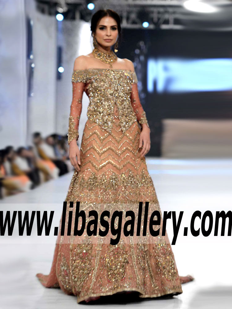 Precious Bridal Wear Gown with Exquisite Embellishments for Valima or Reception