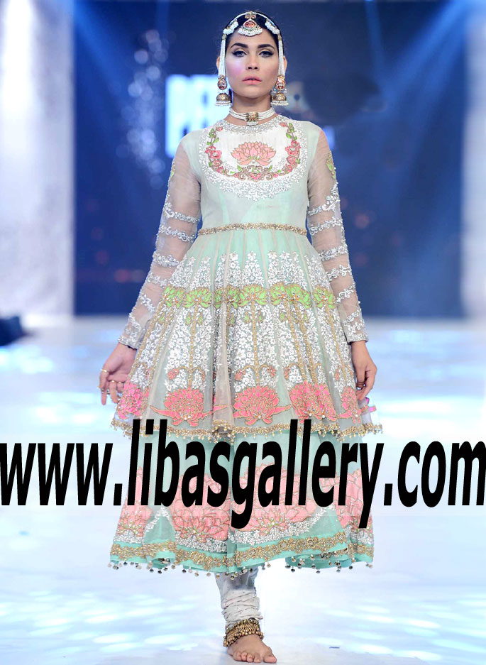 Gorgeous Special Occasion Anarkali Dress with Beautiful embroidery and Embellishments