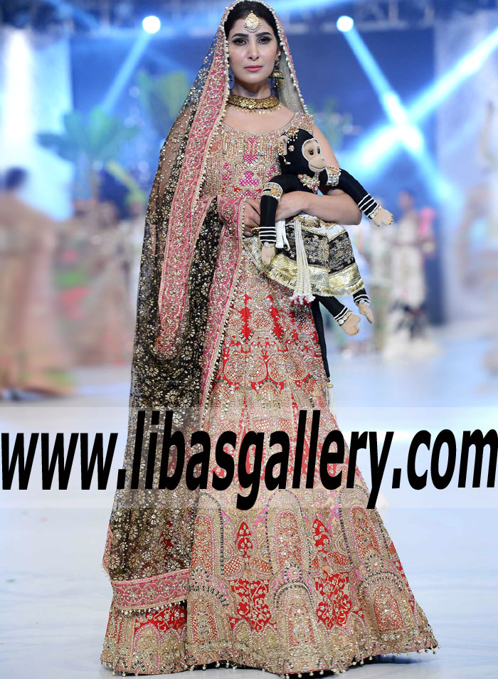 Traditional Bridal Dress with Alluring and Charming Embellishments for Wedding and Special Occasions