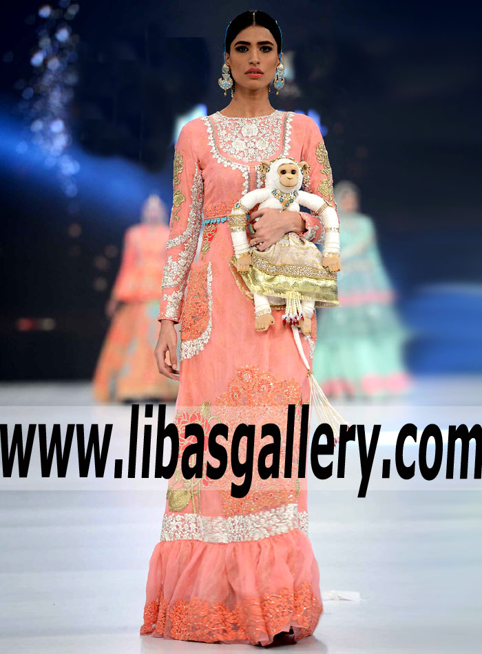 Evoking Party Dress with Beautifull Embroidery for Evening and Formal Occasions