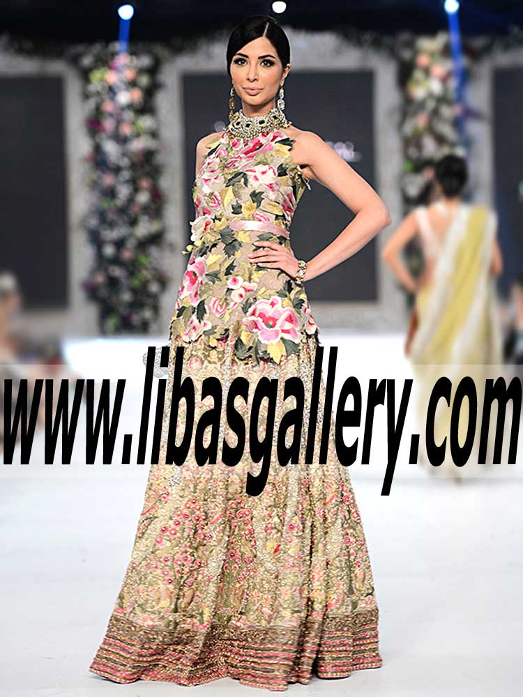 Splendorous Lehenga Dress with Exquisite Embellishments and Embroidery for Special Occasions and Wedding Events