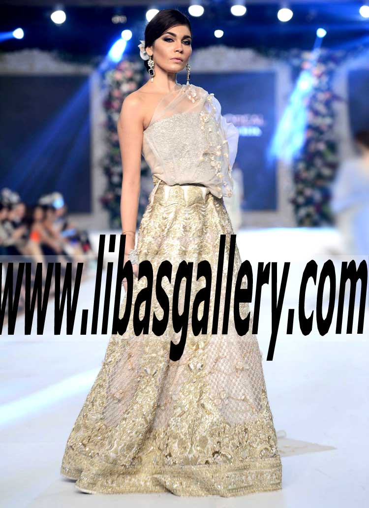 Charming Wedding Lehenga Dress with Fabulous Embroidery and Beautiful Embellishmnets for Wedding Reception and Special Occasions 