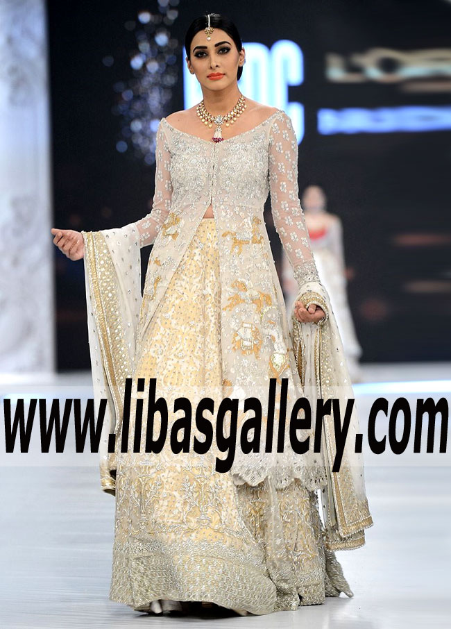 Best Designer Heavy Embroidered Bridal Dress with Heavy Embroidered Bridal Lehenga for Wedding