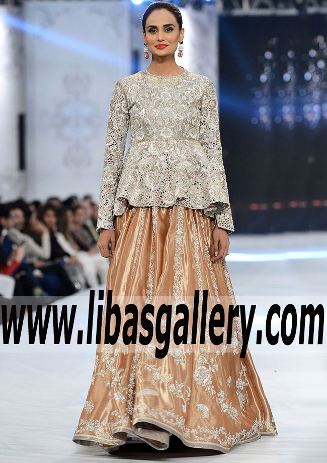 Superlative Peplum Bridal Dress for Engagement and Formal Events