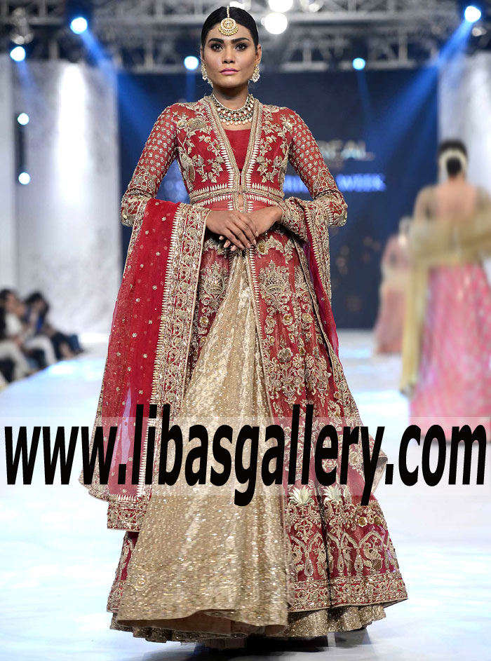 Illustrious Designer Anarkali Bridal Dress with Eye-catching Embellishments for Modern Bride