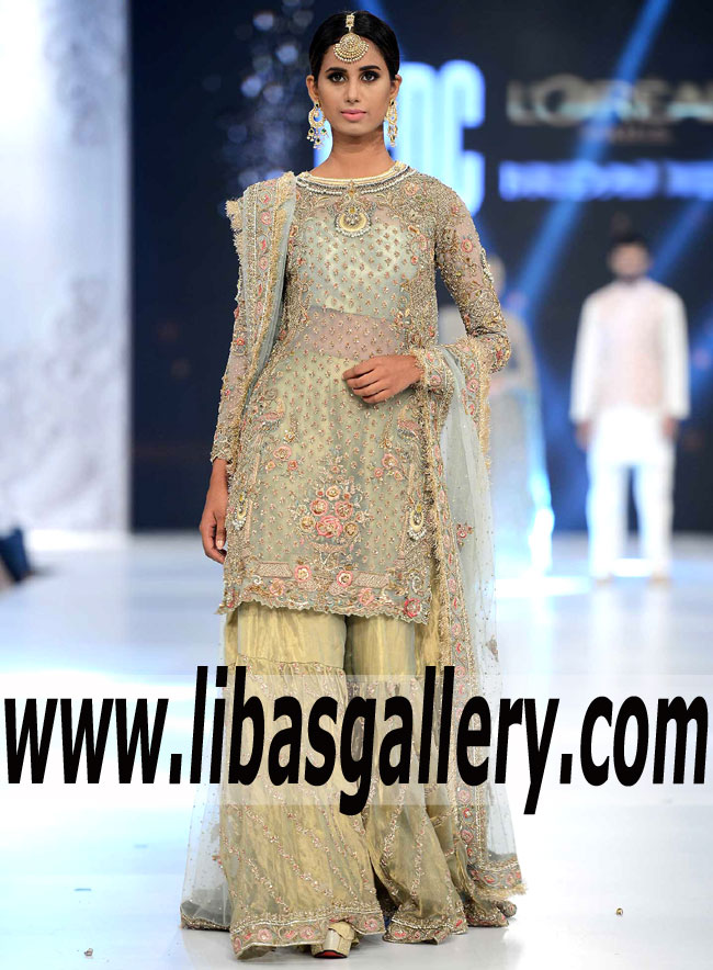 Prestigious Desi Bridal Gharara with Amazing Embellishments and Colors