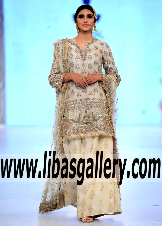 Supreme Formal Party Dress With Banarasi Two Legged Sharara Dress for all Formal Social Events
