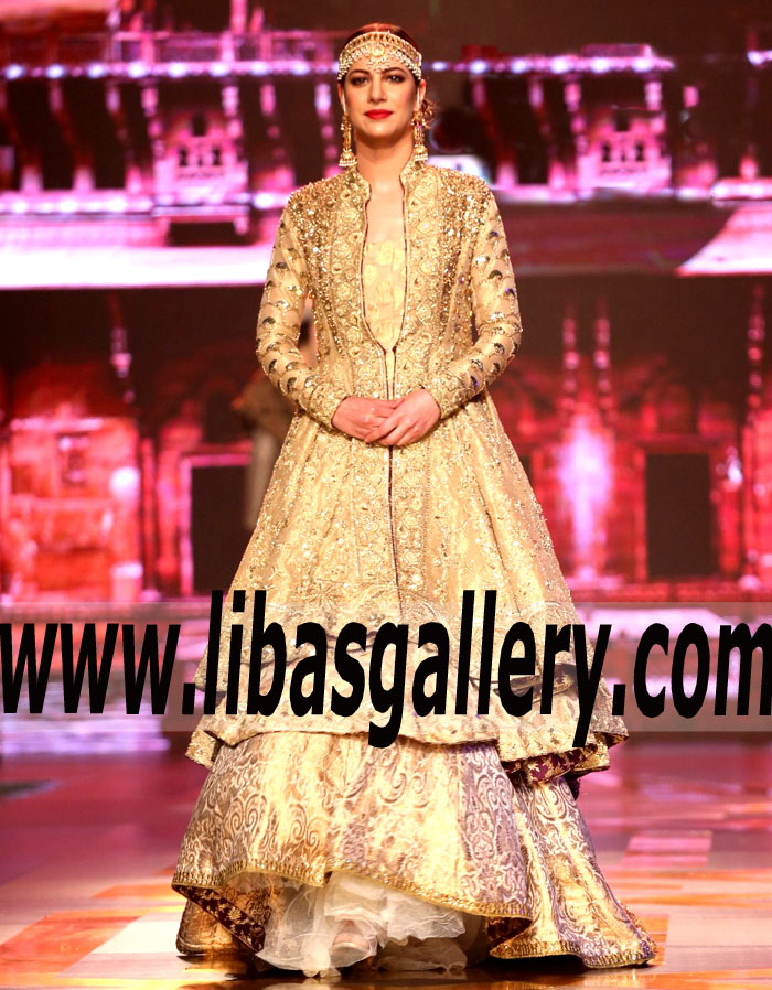 Modern Style Wedding Dress with floor Length Puffy Lehenga for Next Formal Event