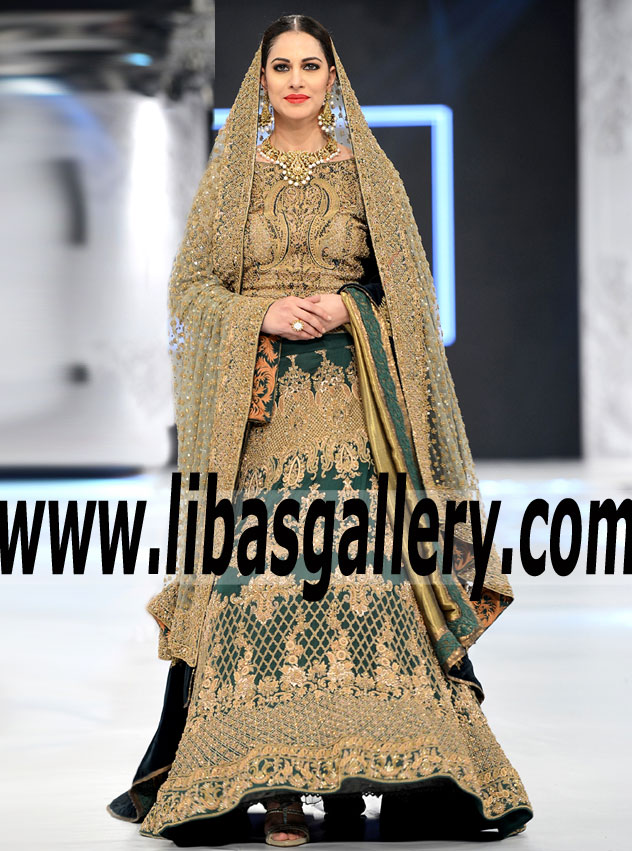 Magnificent Wedding Dress with Stunning puffy Lehenga for Walima or Reception