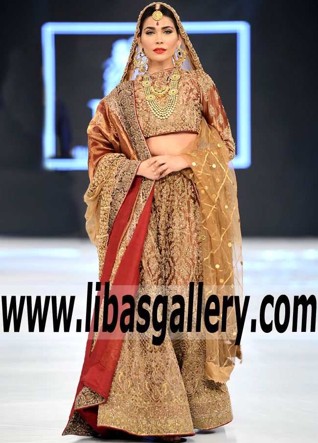 Magnificent Bridal Wedding Dress With Marvelous Embellished Lehenga for Wedding and Special Occasions