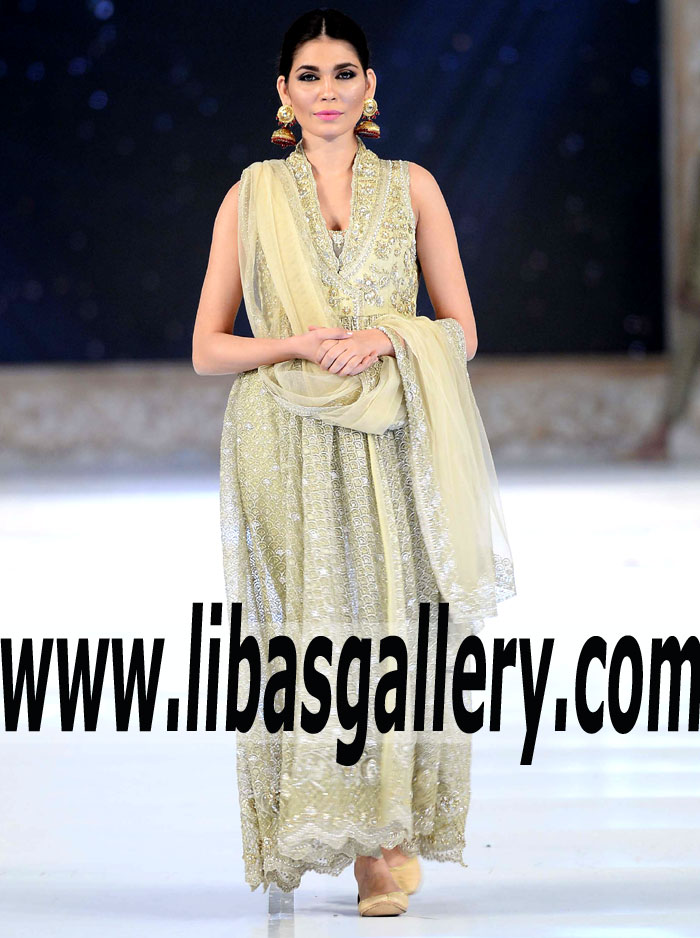 Stunning Anarkali Bridal Dress with Magnificent Embellishments