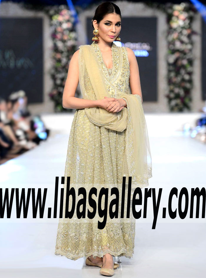 Stunning Anarkali Bridal Dress with Magnificent Embellishments