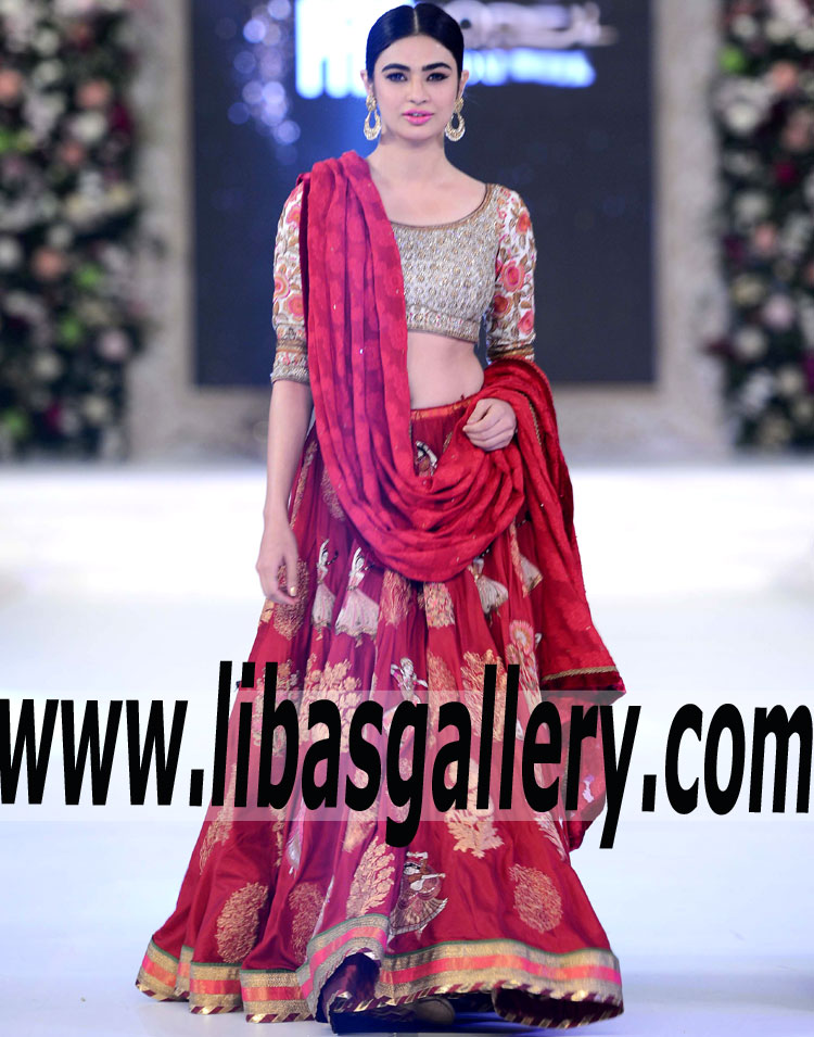 Modern Bridal Choli with Lovely Lehenga Skirt for Wedding and Special Occasions