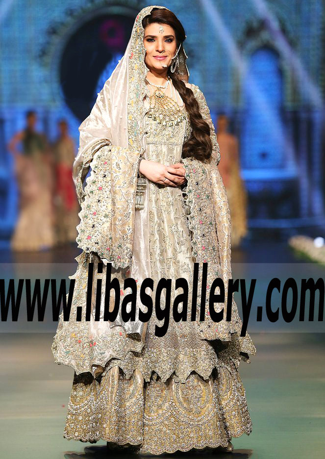 Lavish Gold Carnation Mastani Bridal Gown